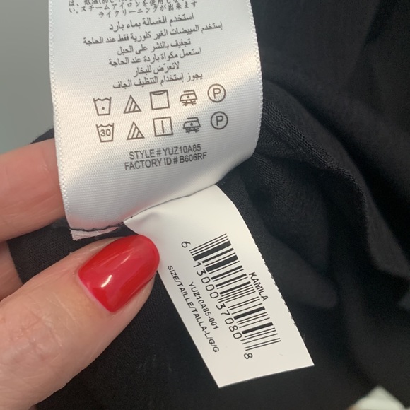 NWT bcbg black one shoulder kamila top L - Picture 7 of 7